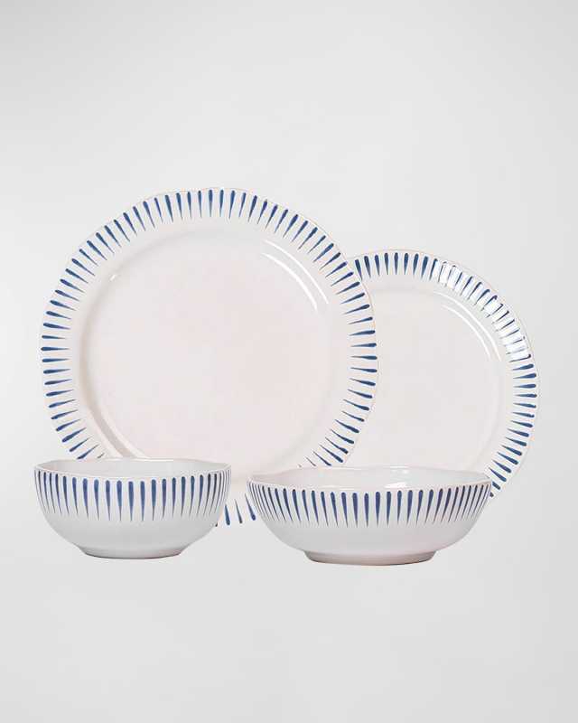 Sitio Stripe Delft Blue 4-Piece Place Setting